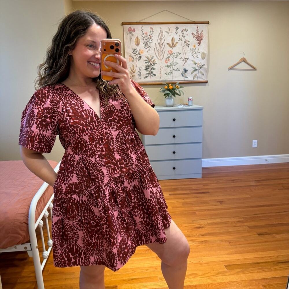ALC Pink Floral Cotton Mini Dress 4 - Picture 3 of 14